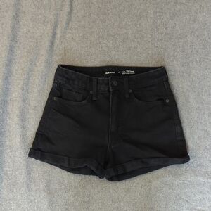 Old Navy Black Jean Shorts High-Waisted Cuffed